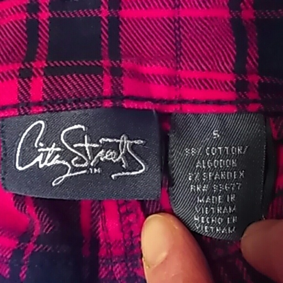 EUC Red Plaid Skinny Jeans - Picture 3 of 5